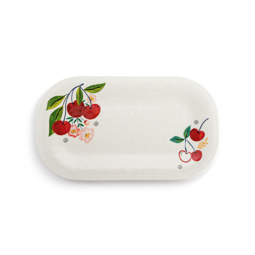 DEMDACO Cherry Bamboo Medium Melamine Rectangular Platter