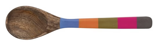 HAZEL MAZEL Striped Enamel Mango Wood Spoons