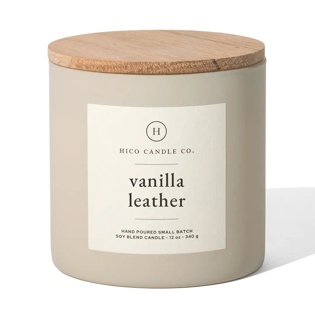Hico Candle Co.  VANILLA LEATHER - 14oz. Candle