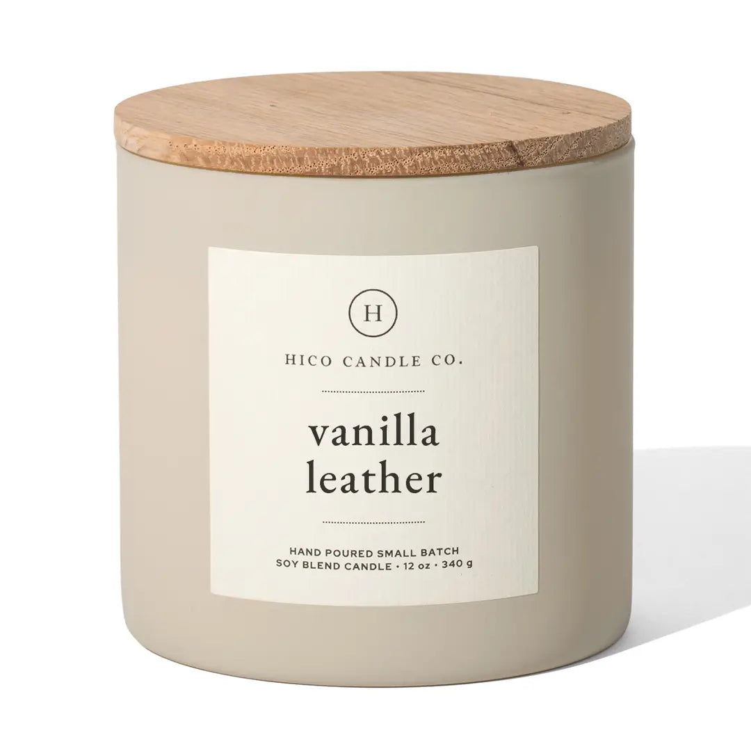 Hico Candle Co.  VANILLA LEATHER - 14oz. Candle
