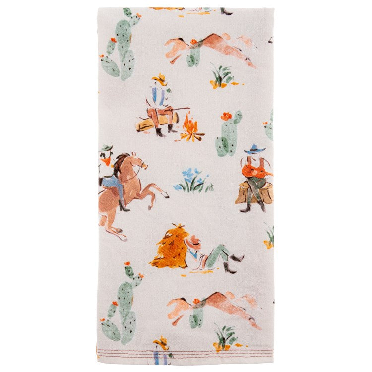 VINTAGE COWBOY TEA TOWEL