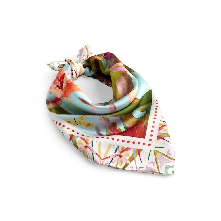 multi colored butterfly artisan bandana