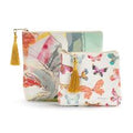 Abstract Floral + Butterfly Zip Pouches