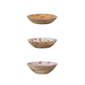 Mango Wood and Enamel Fruit Bowls | Set of 3