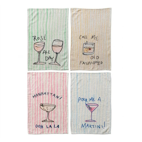 IVYSTONE Hazel Mazel Linen Blend Cocktail Tea Towel